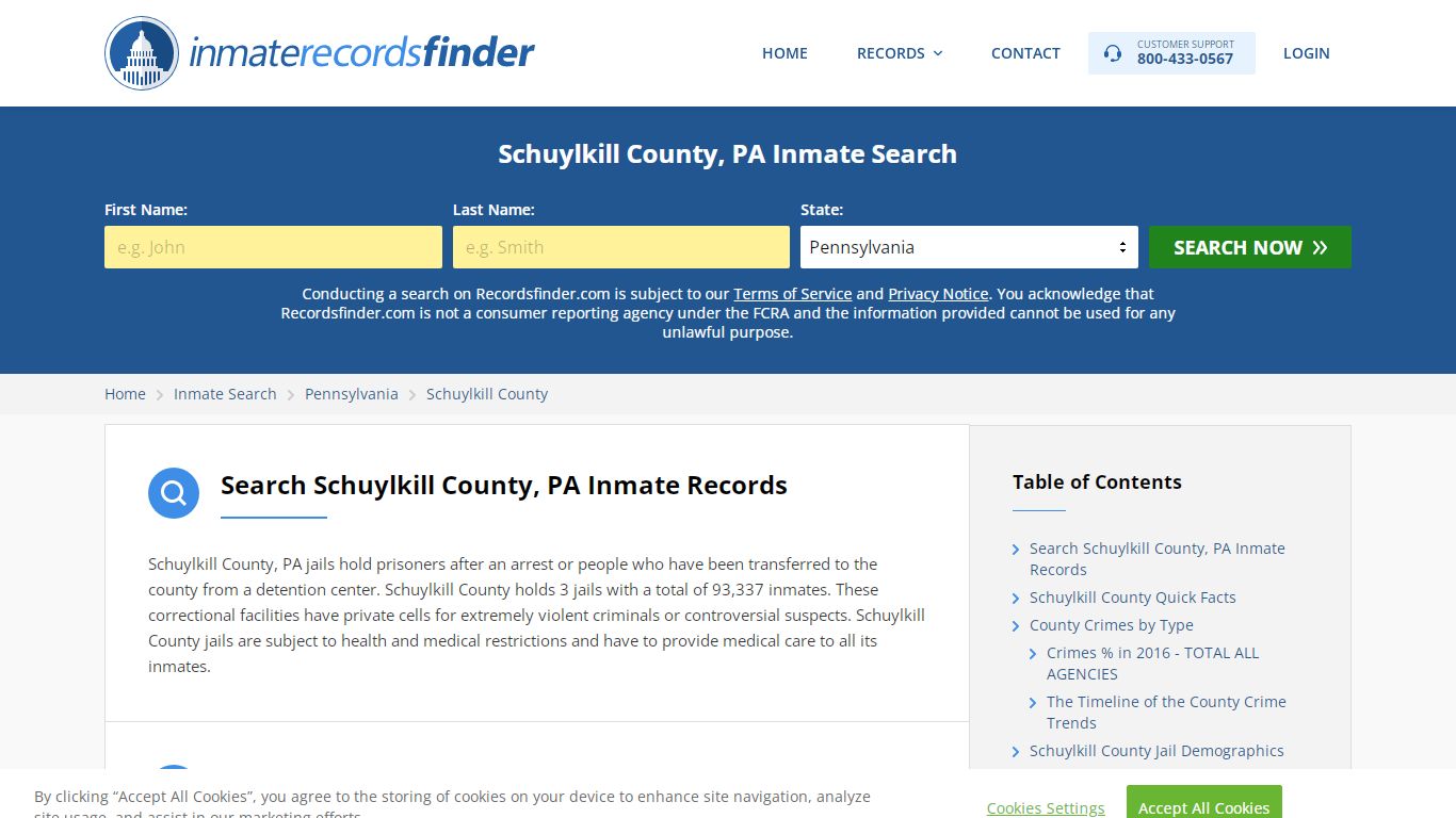Schuylkill County, PA Inmate Lookup & Jail Records Online