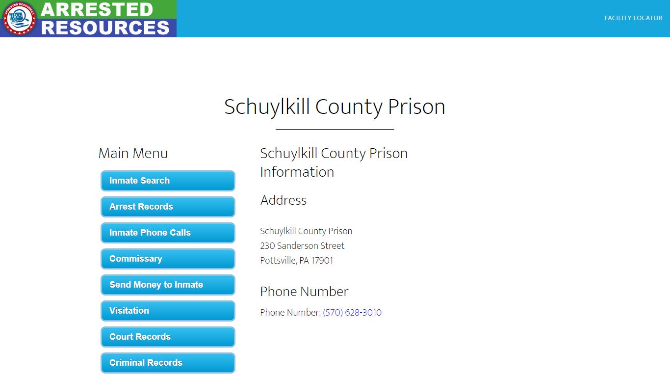 Schuylkill County Prison - Inmate Search - Pottsville, PA
