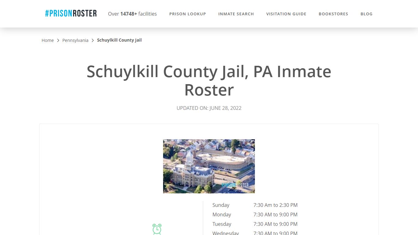 Schuylkill County Jail, PA Inmate Roster - Inmate Locator